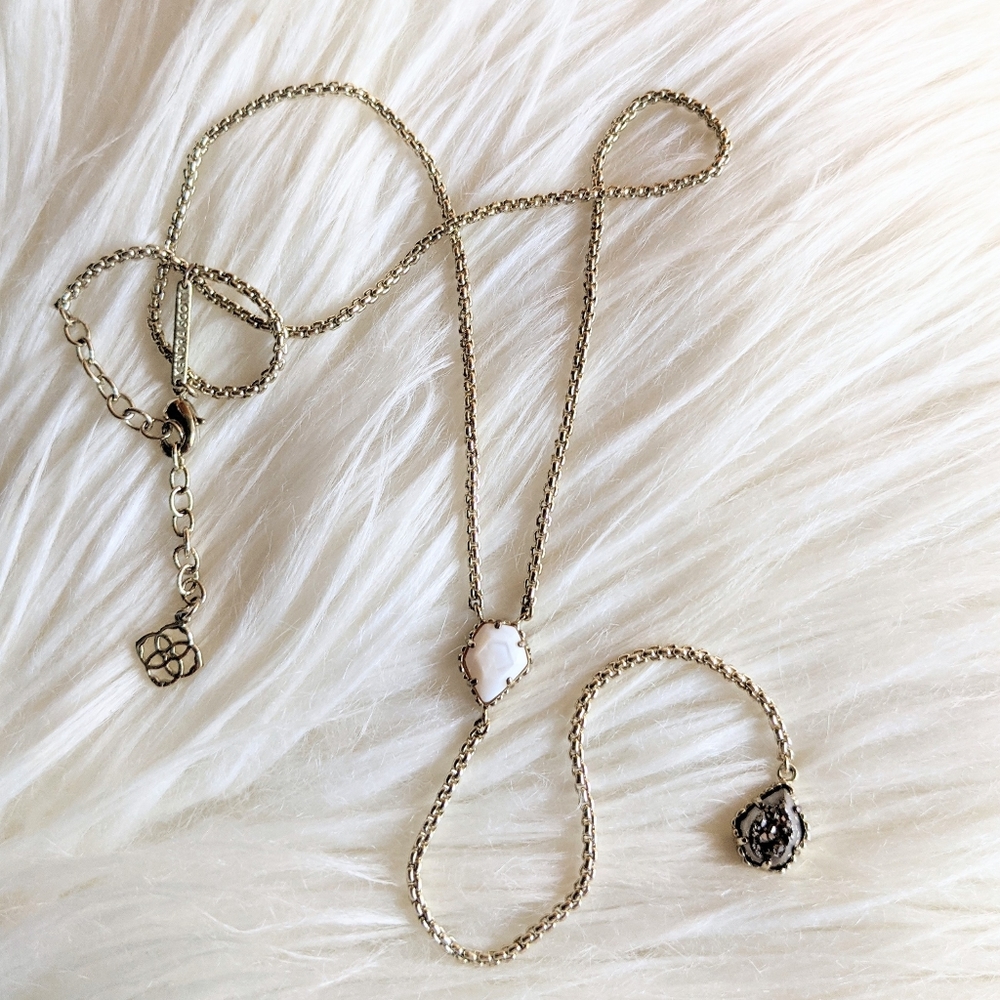 Kendra Scott Mason Y necklace white pearl drusy